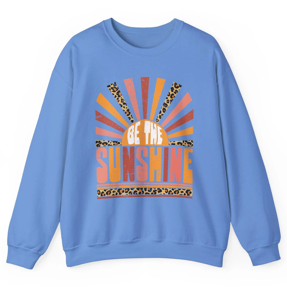 Be The Sunshine Retro Leopard Sun Vintage Summer Vacation Unisex Crewneck Sweatshirt