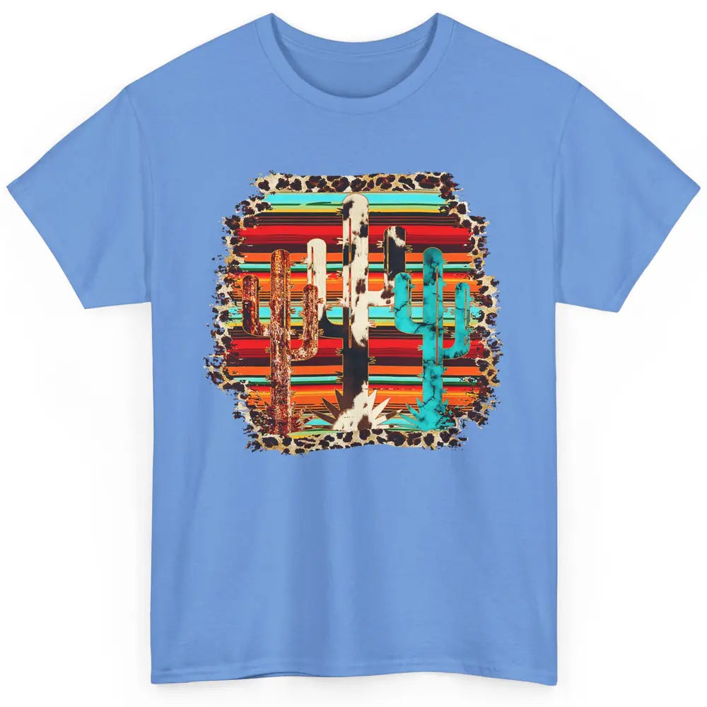 Western Country Cactus Cowhide Serape Turquoise Leopard Classic Unisex T-Shirt