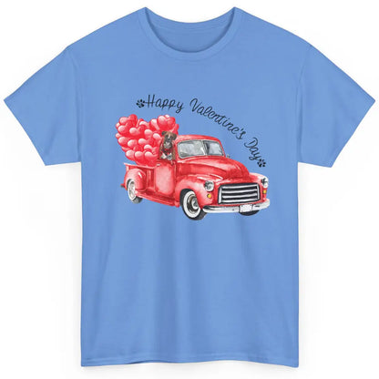 Boxer On Heart Truck Happy Valentines Day Boxer Dog Lovers Classic Unisex T-Shirt