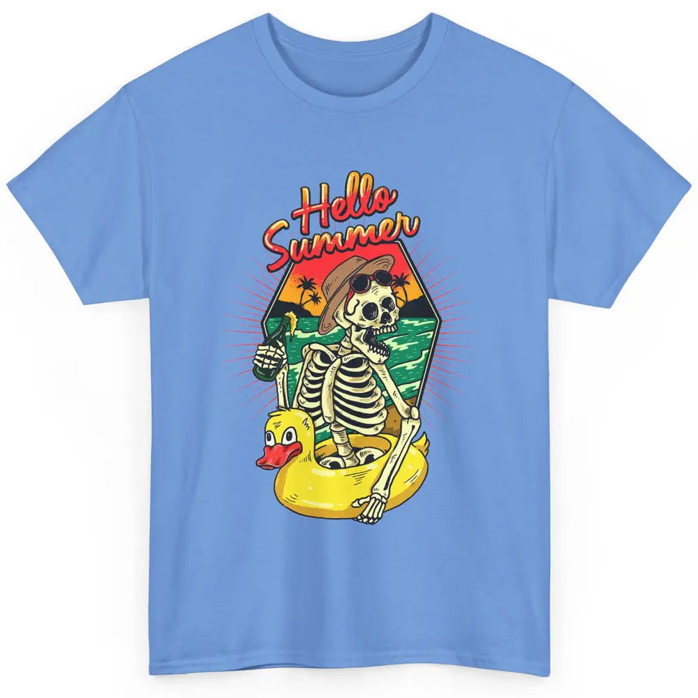 Summer Vibes Skeleton Funny Skeleton On Beach Sunset Classic Unisex T-Shirt