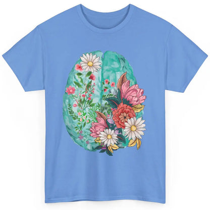 Wildflower Brain End The Stigma Floral Mental Health Matters Classic Unisex T-Shirt