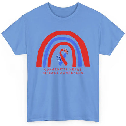 CHD Congenital Heart Disease Awareness Red Blue Ribbon Classic Unisex T-Shirt