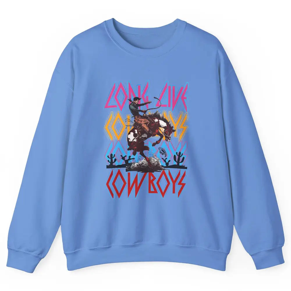 Texas Cowboys Cowgirl Rodeo Western Country Retro Horserider Unisex Crewneck Sweatshirt