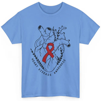 CHD Congenital Heart Disease Awareness Red Ribbon Heart Gift Classic Unisex T-Shirt