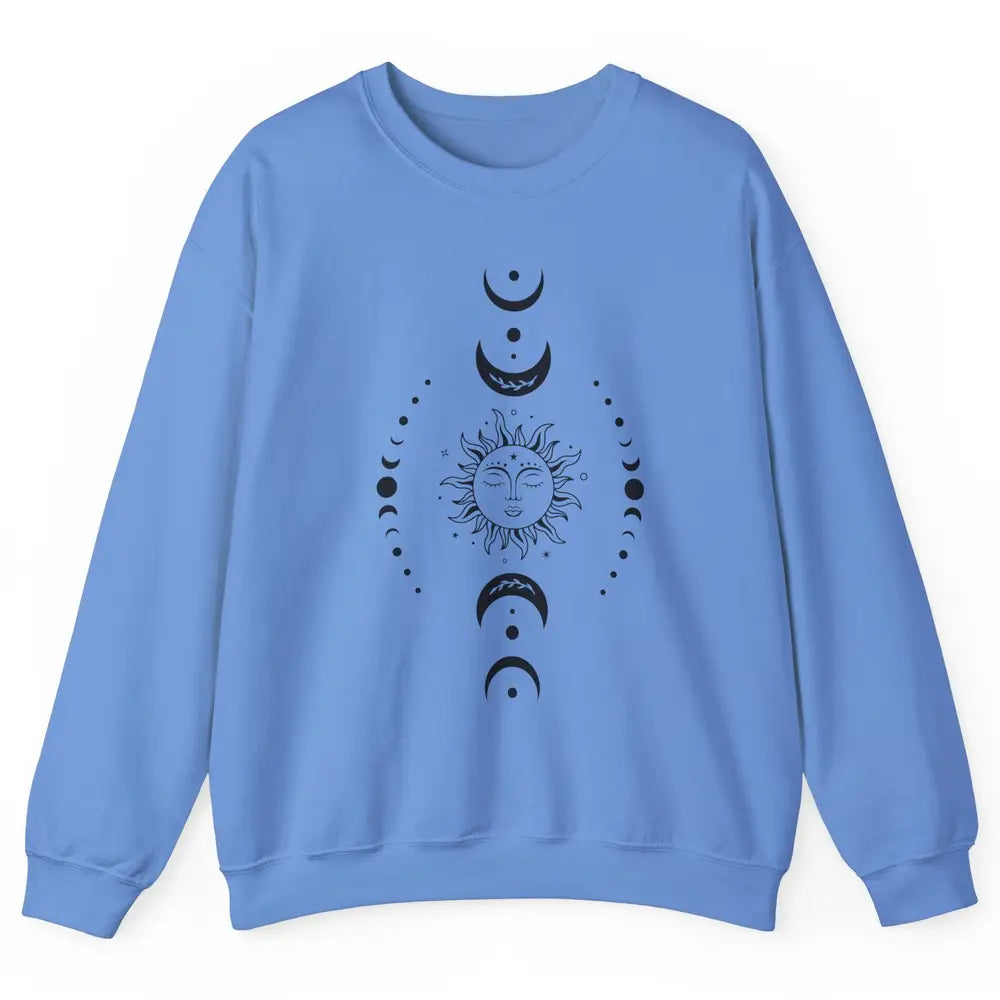 Boho Sun And Moon Hippie Girl Peace Lovers Halloween Costume Unisex Crewneck Sweatshirt