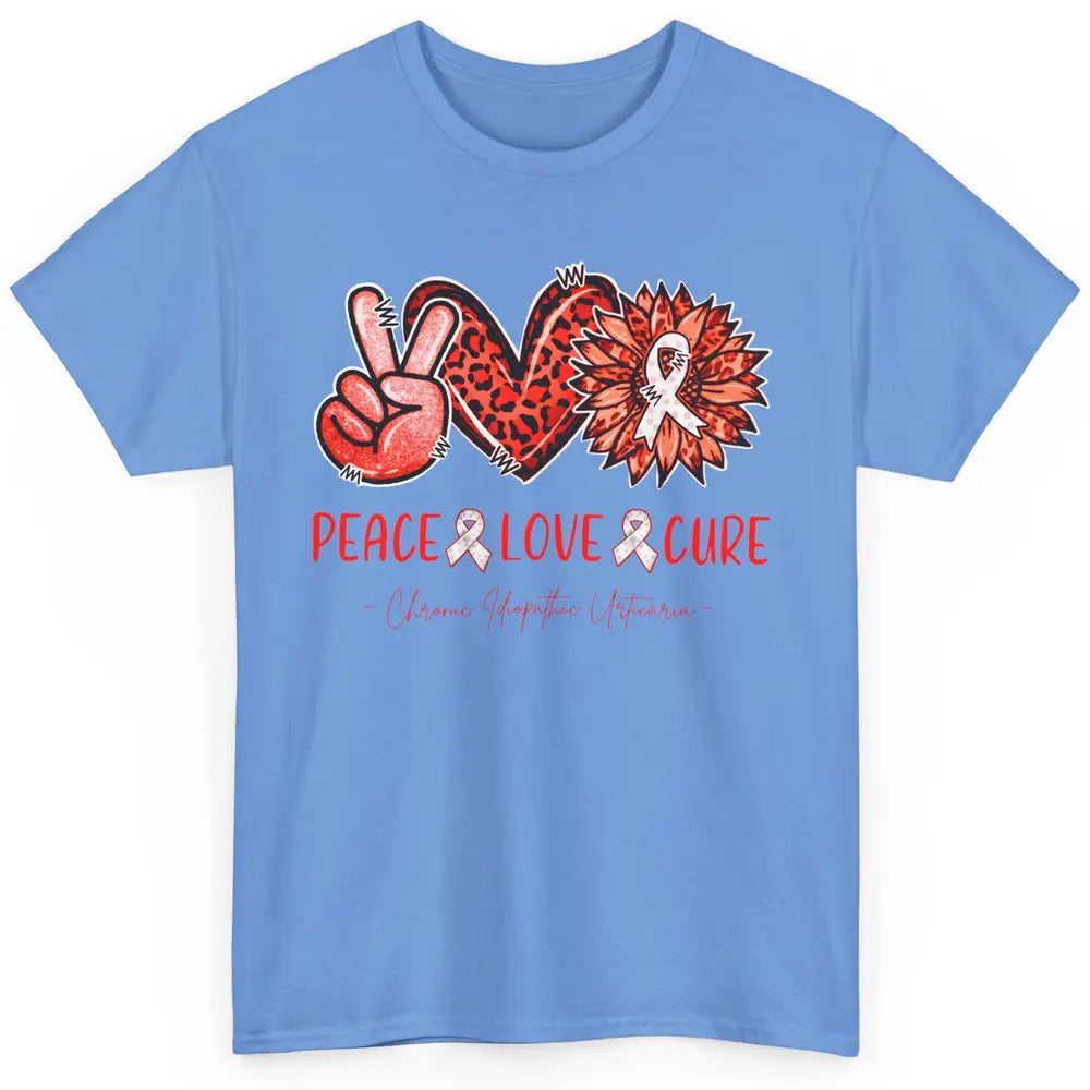 Chronic Idiopathic Urticaria CIU Peace Love Cure Sunflower Classic Unisex T-Shirt