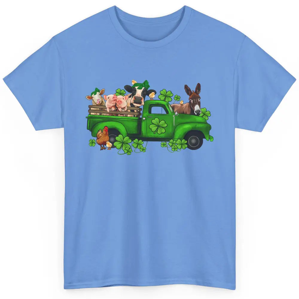 Farm Animals Truck Shamrock Clover St Patricks Day Retro Classic Unisex T-Shirt