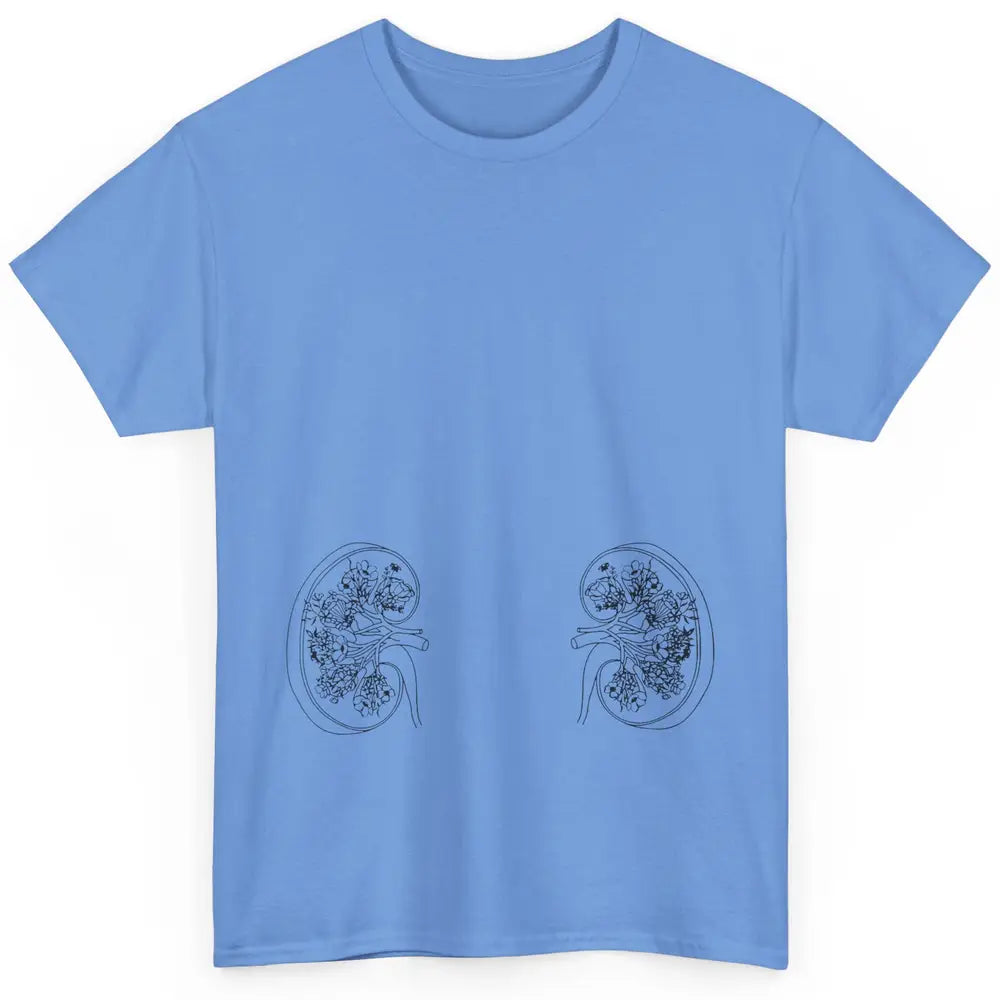 Floral Kidney Anatomy Two Kidneys Human Body Anatomy Classic Unisex T-Shirt