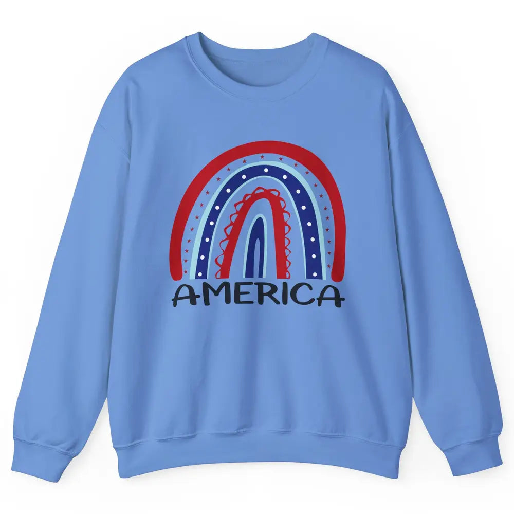 US Flag America Rainbow July 4th American Patriots Gift Unisex Crewneck Sweatshirt