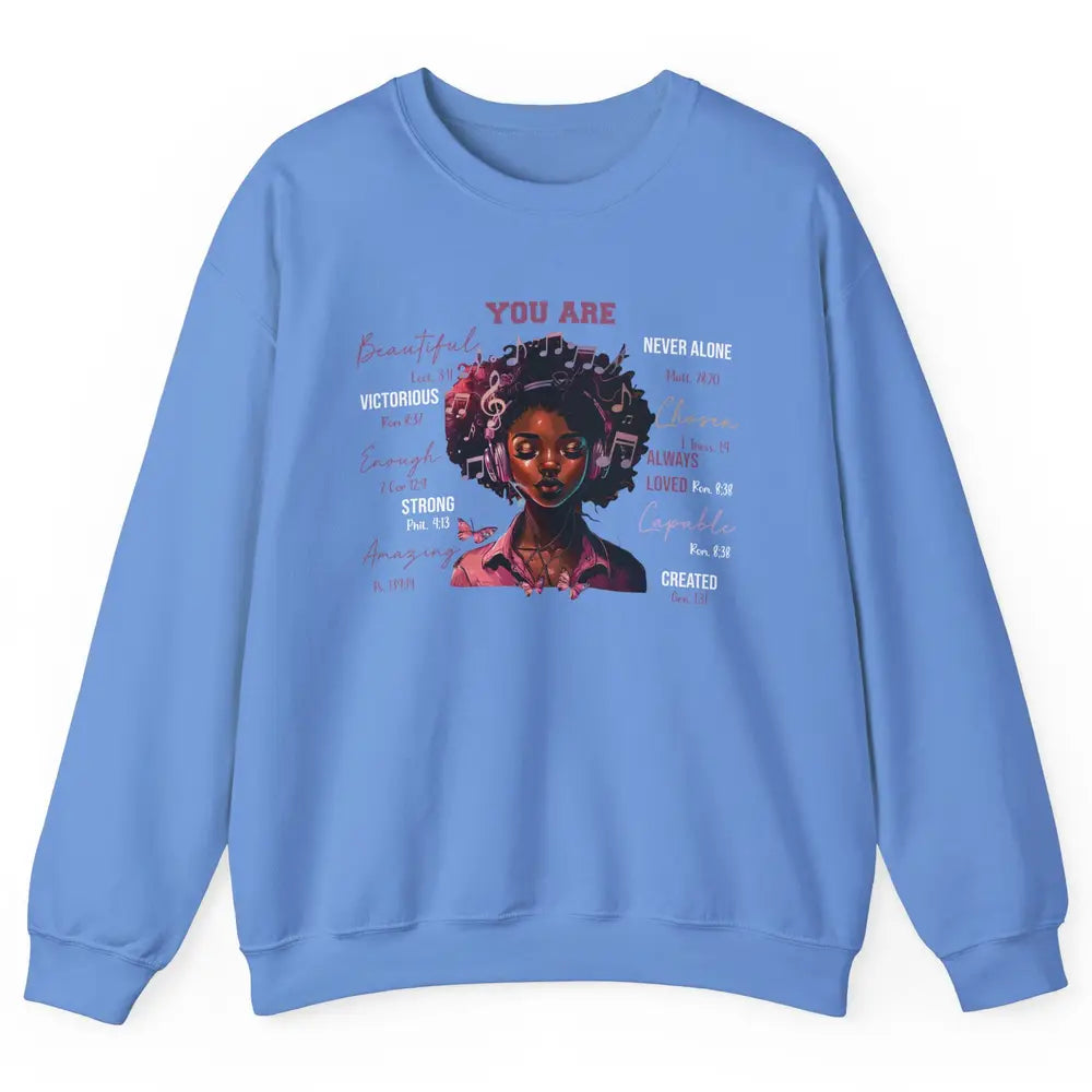 Black Girl Christian God Says I Am Bible Verse Religious Unisex Crewneck Sweatshirt