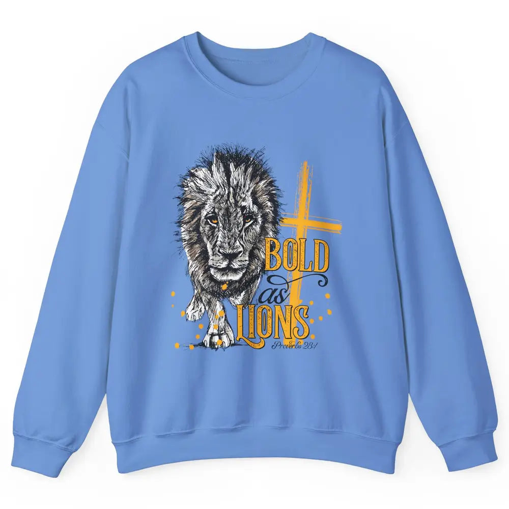 Bold As Lion Of Judah Bible Verse Christian Faith Religious Unisex Crewneck Sweatshirt