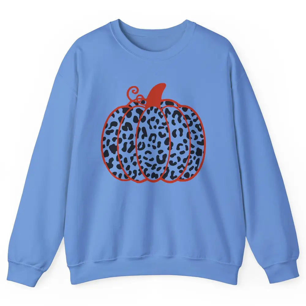 Pumpkin Leopard Fall Autumn Cheetah Pumpkin Thanksgiving Unisex Crewneck Sweatshirt