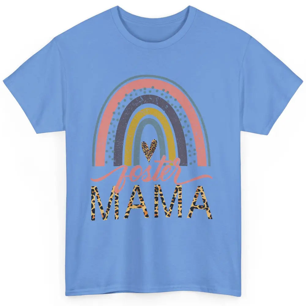 Foster Care Parents Leopard Rainbow Adoption Foster Mama Classic Unisex T-Shirt