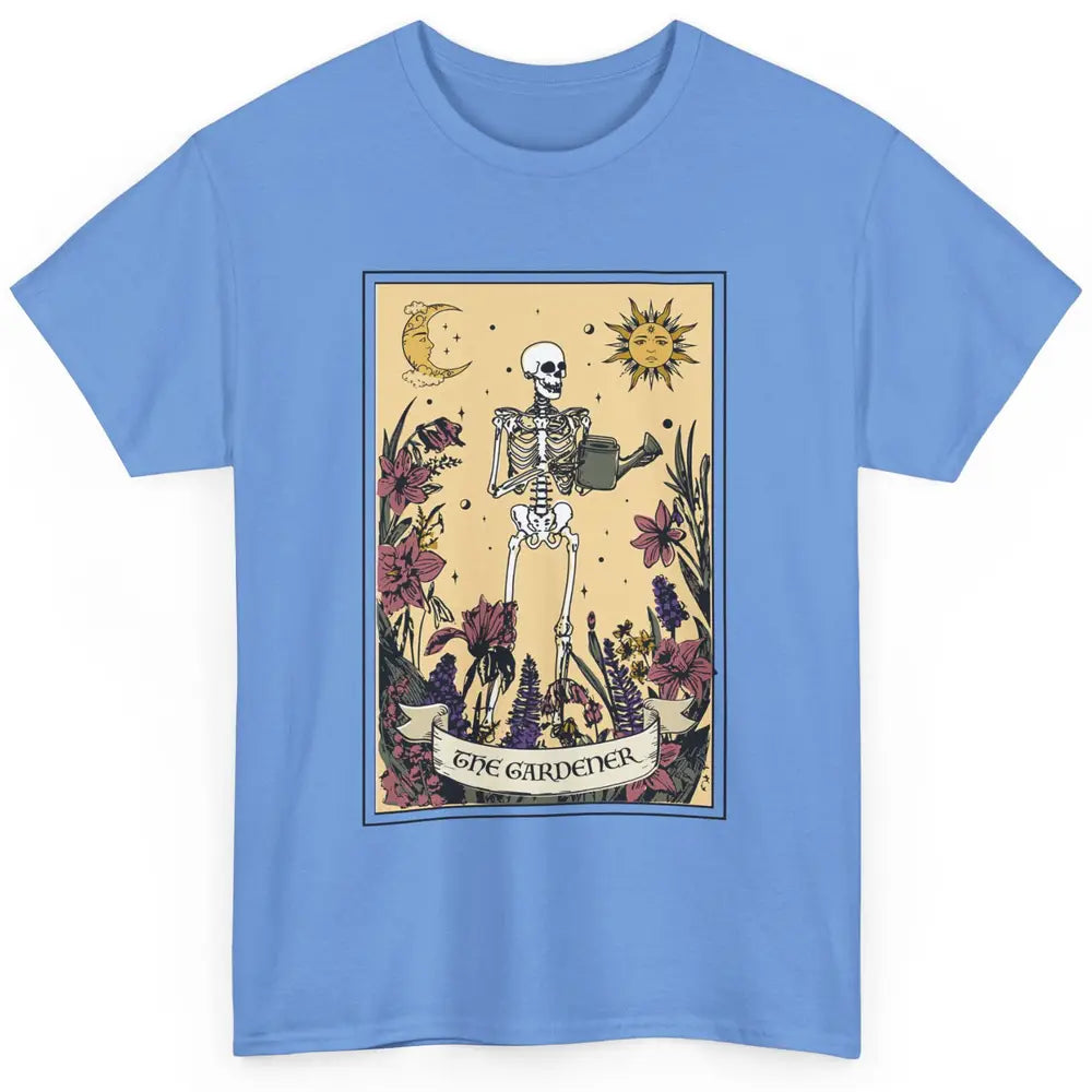 Retro Skeleton The Gardener Tarot Card Plant Lady Halloween Classic Unisex T-Shirt