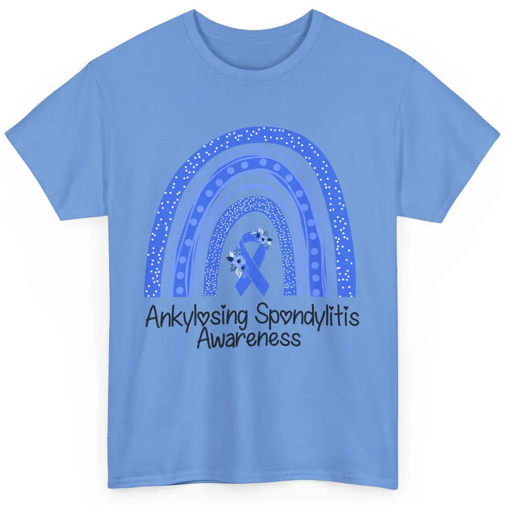 Ankylosing Spondylitis Awareness Support Floral Blue Rainbow Classic Unisex T-Shirt