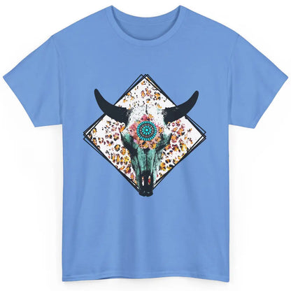 Aztec Heifer Steer Cow Skull Cowboy Gemstone Leopard Vintage Classic Unisex T-Shirt