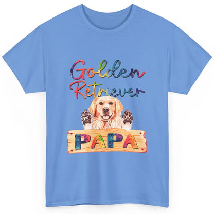 Colorful Golden Retriever Dog Papa Cute Puppy Father Dad Classic Unisex T-Shirt