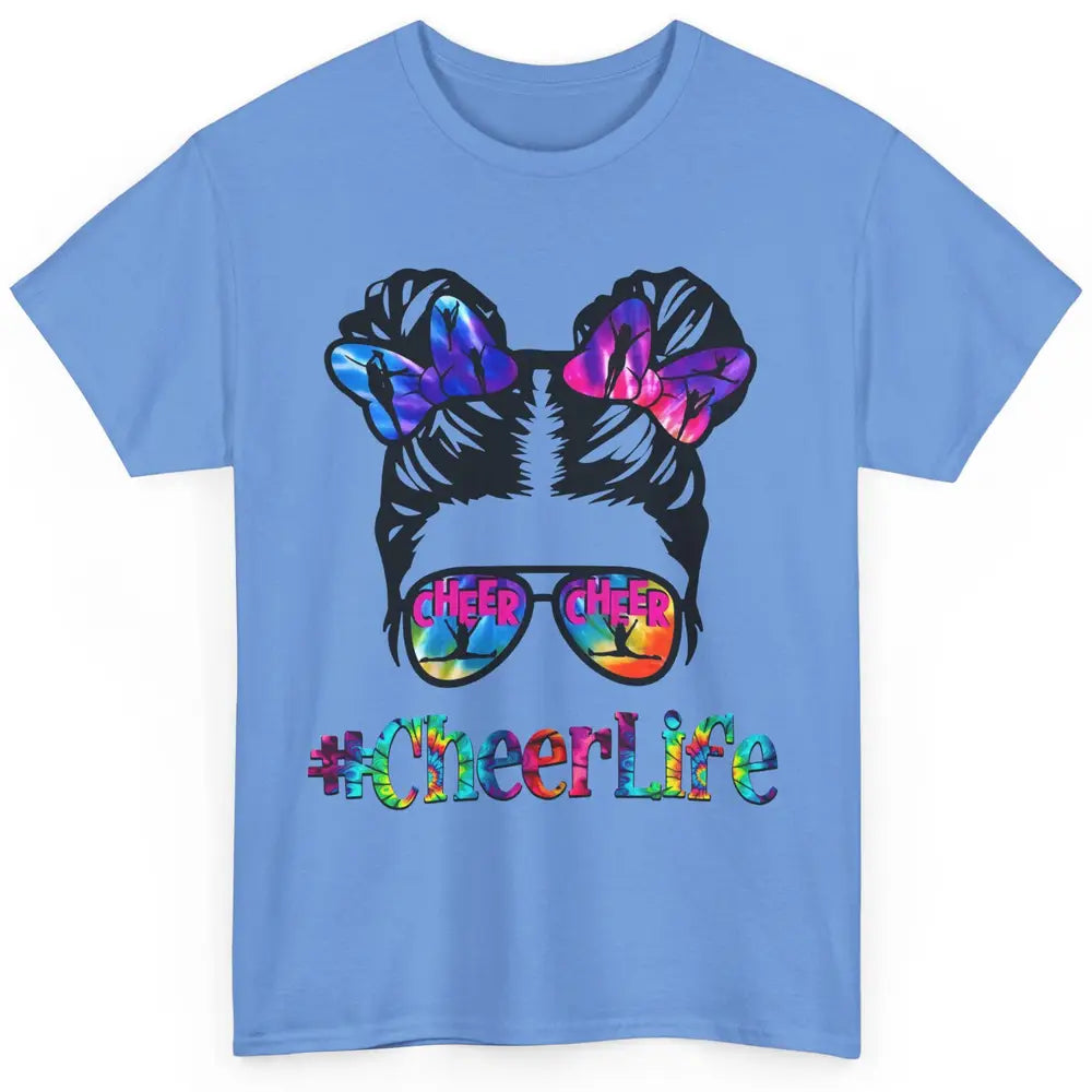 Cheerleading Kid Messy Bun Cheer Life Tie Dye Cheerleader Classic Unisex T-Shirt