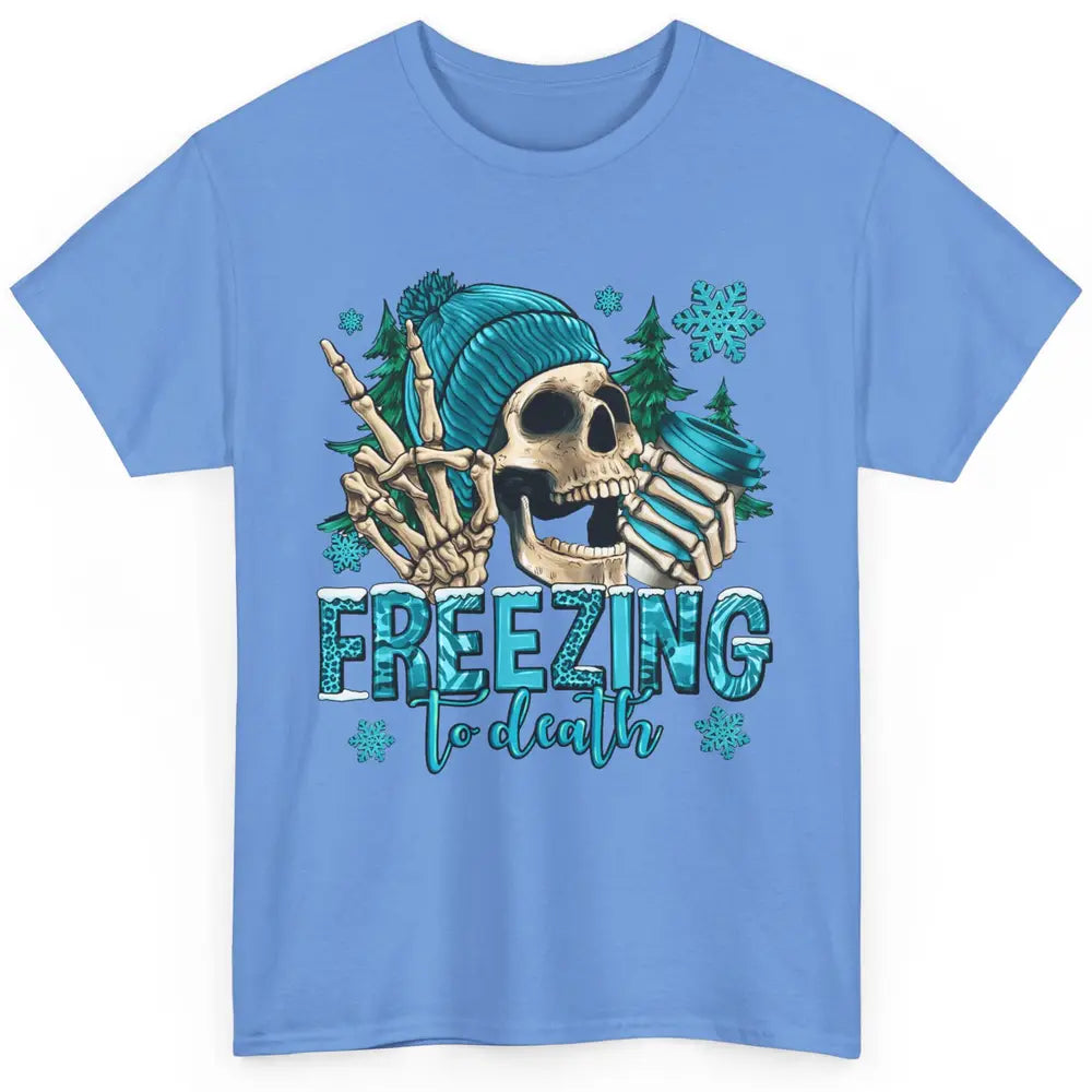 Funny Leopard Skull Freezing To Death Funny Christmas Winter Classic Unisex T-Shirt