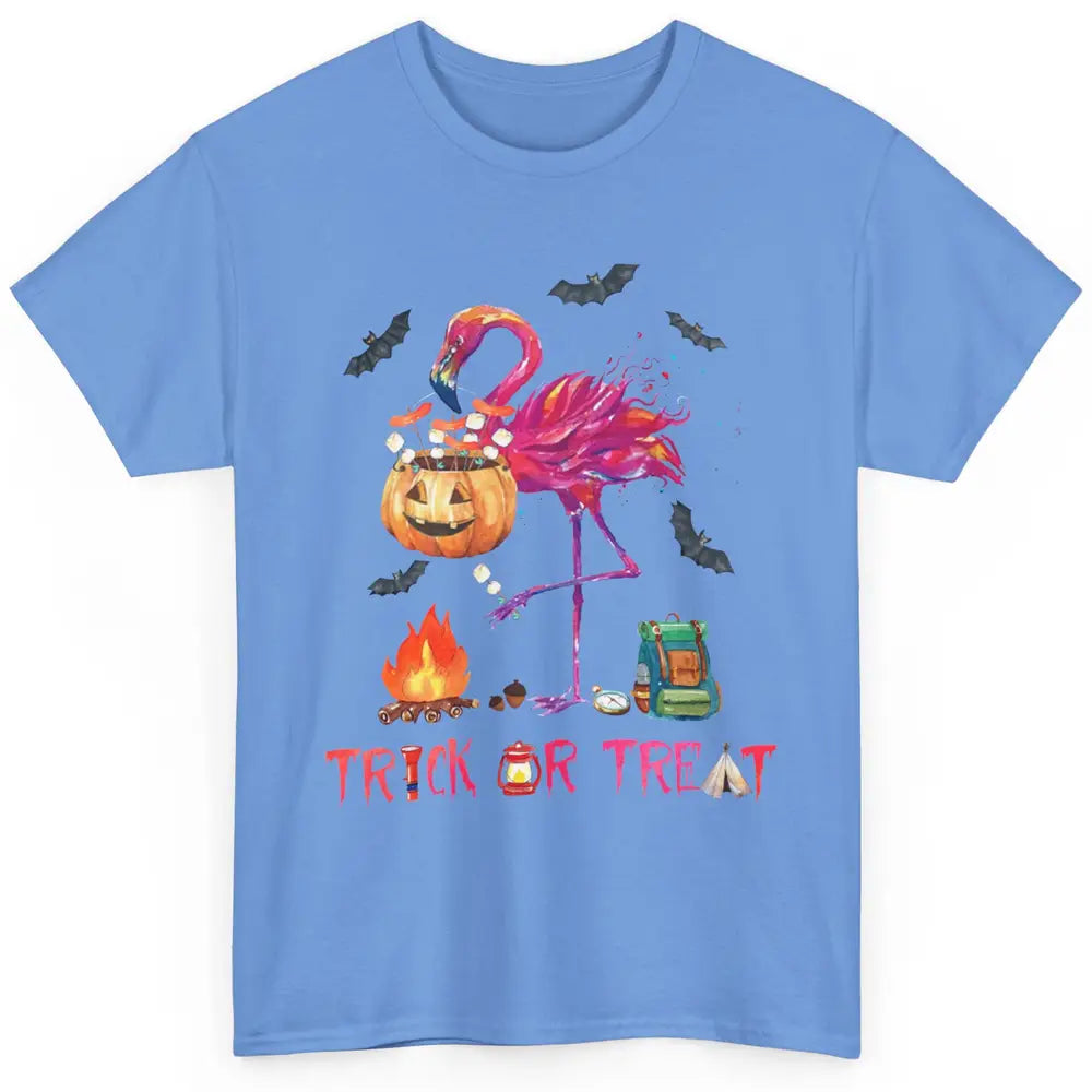 Flamingo Trick or Treat Halloween Camping Lovers Gift Classic Unisex T-Shirt