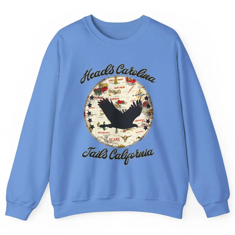 Vintage Heads Carolina Tail California Western Country Unisex Crewneck Sweatshirt