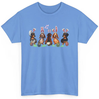 Easter Dachshund With Bunny Ears Cute Dachshund Easter Eggs Classic Unisex T-Shirt