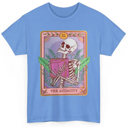 Retro Skeleton Reading Book The Audacity Plants Tarot Card Classic Unisex T-Shirt