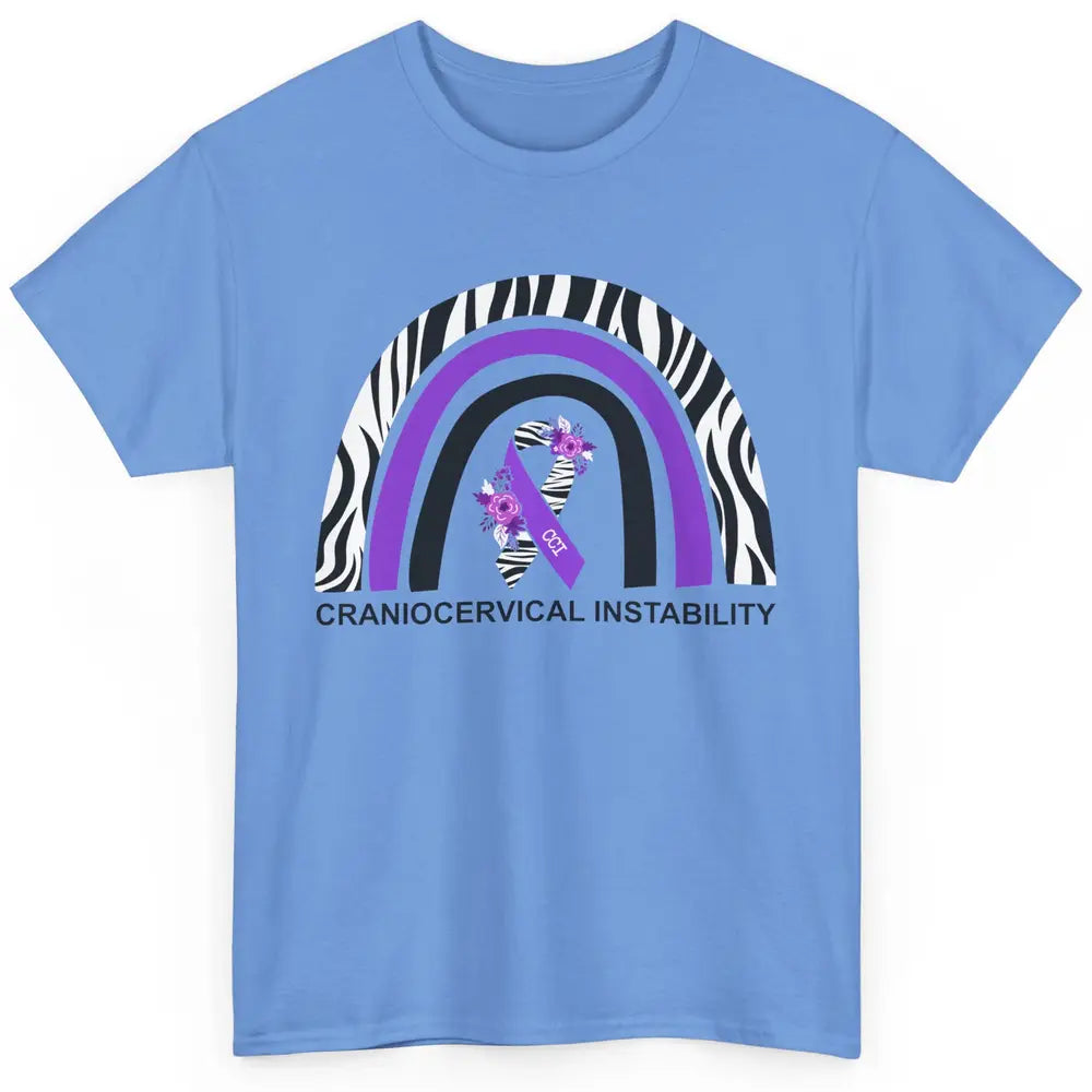 Craniocervical Instability CCI Awareness Purple Zebra Ribbon Classic Unisex T-Shirt