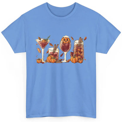 Fall Wine Glasses Orange Pumpkin Spice Autumn Hello Fall Classic Unisex T-Shirt