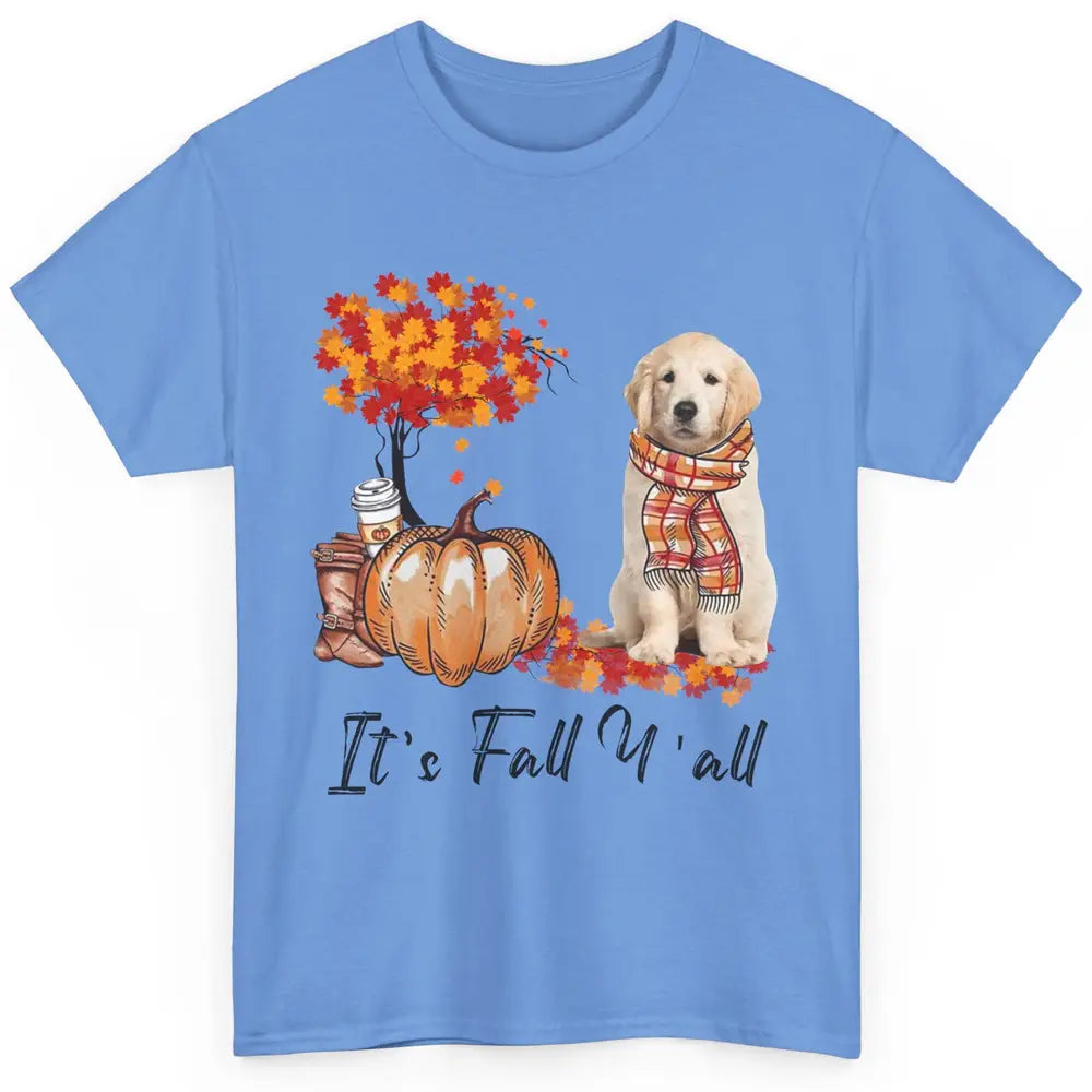 Golden Retriever Pumpkin Happy Fall Yall Autumn Thanksgiving Classic Unisex T-Shirt