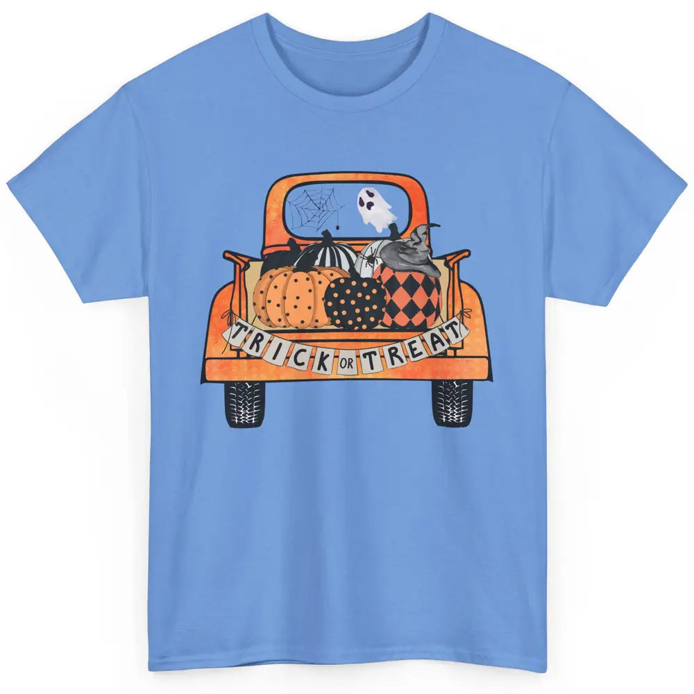 Retro Fall Pumpkin Truck Fall Halloween Trick Or Treat Gift Classic Unisex T-Shirt