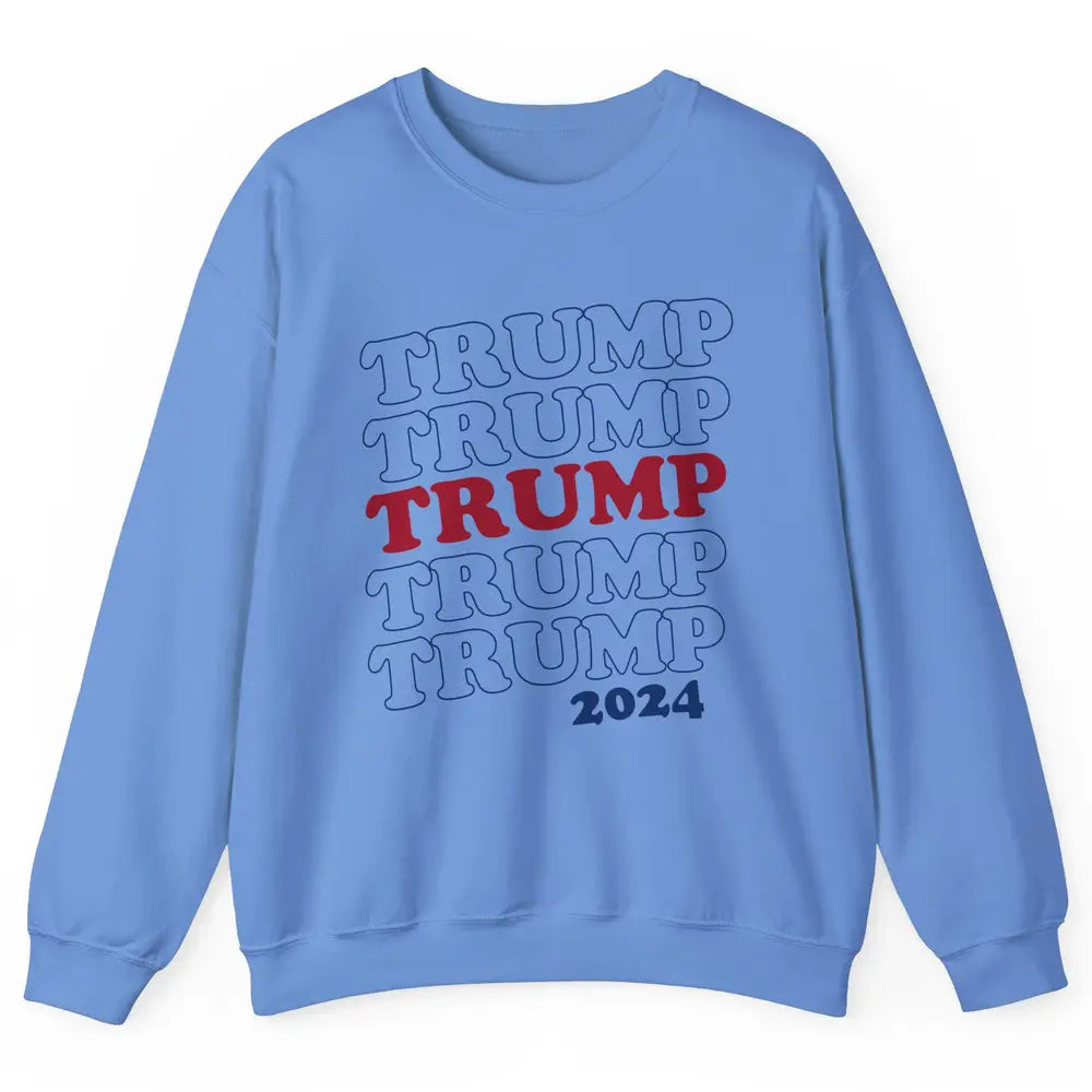 Trump 2024 Election MAGA I'll Be Back US Flag Trump Support Unisex Crewneck Sweatshirt