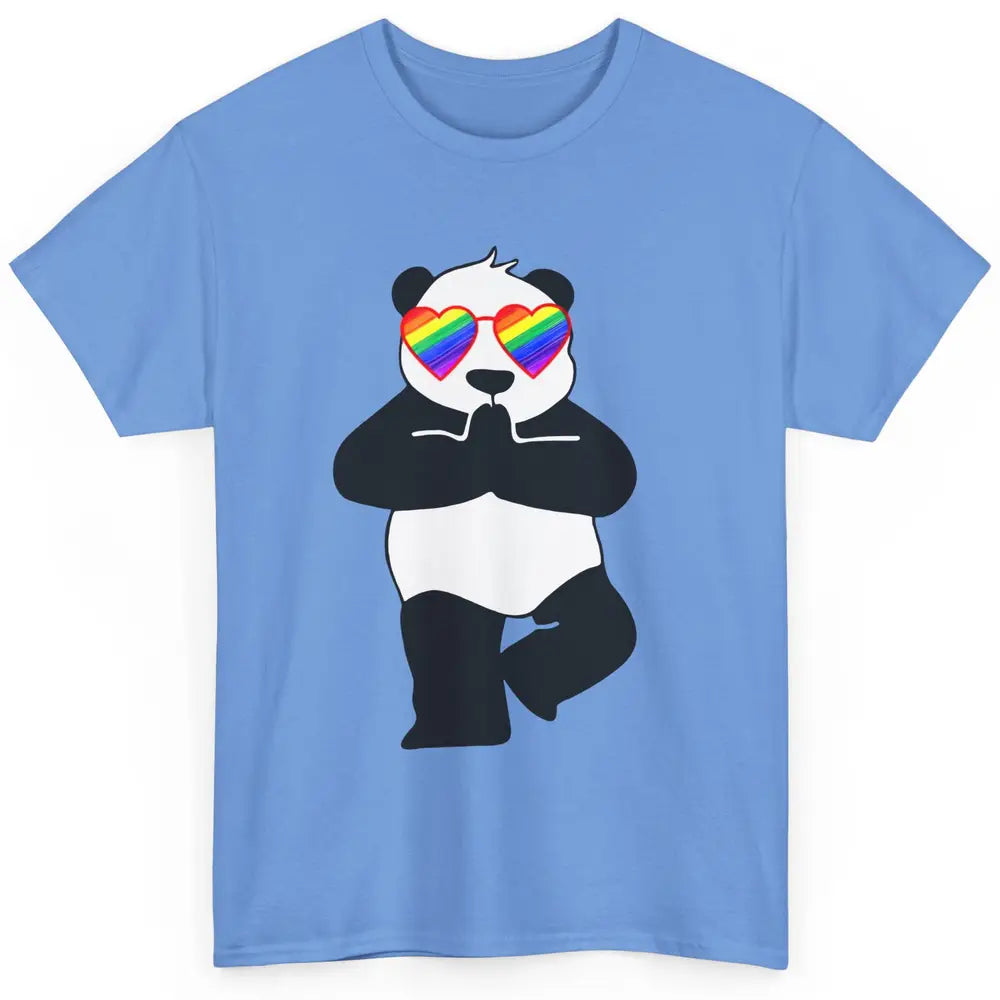 Yoga Panda LGBT Gay Pride Month Rainbow Sunglasses Love Classic Unisex T-Shirt