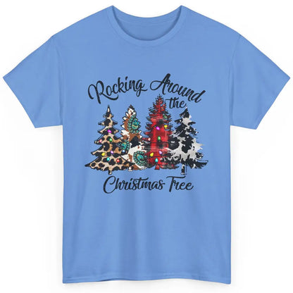 Leopard Christmas Tree Rocking Around Christmas Tree Western Classic Unisex T-Shirt