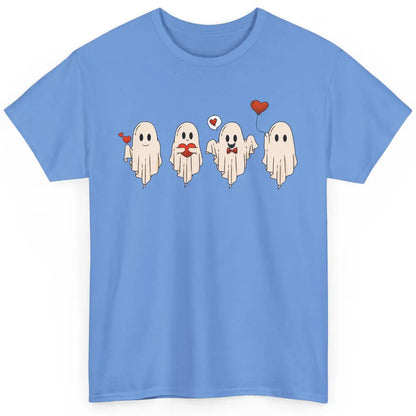 Cute Ghost Valentines Red Heart Spooky Valentine's Day Classic Unisex T-Shirt