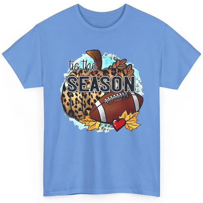 Leopard Football Pumpkin Tis The Season Fall Leaves Autumn Classic Unisex T-Shirt