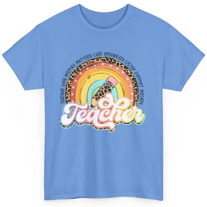 Teacher Life Love Inspire Motivate Appreciation Gift Rainbow Classic Unisex T-Shirt