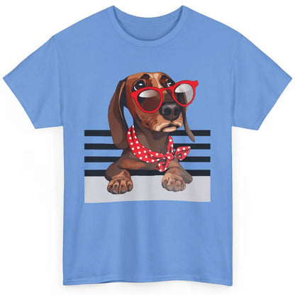 Dachshund Dog In Sunglasses Funny Dachshund Mom Dog Lovers Classic Unisex T-Shirt