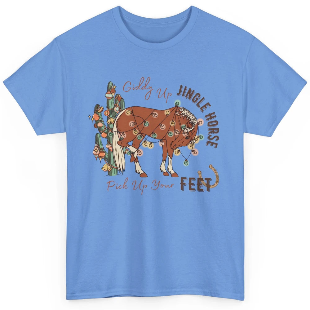 Giddy Up Jingle Horse Pick Up Your Feet Christmas Lights Classic Unisex T-Shirt