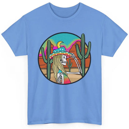 Cosmic Skeleton Cowgirl Desert Cactus Western Country Cowboy Classic Unisex T-Shirt