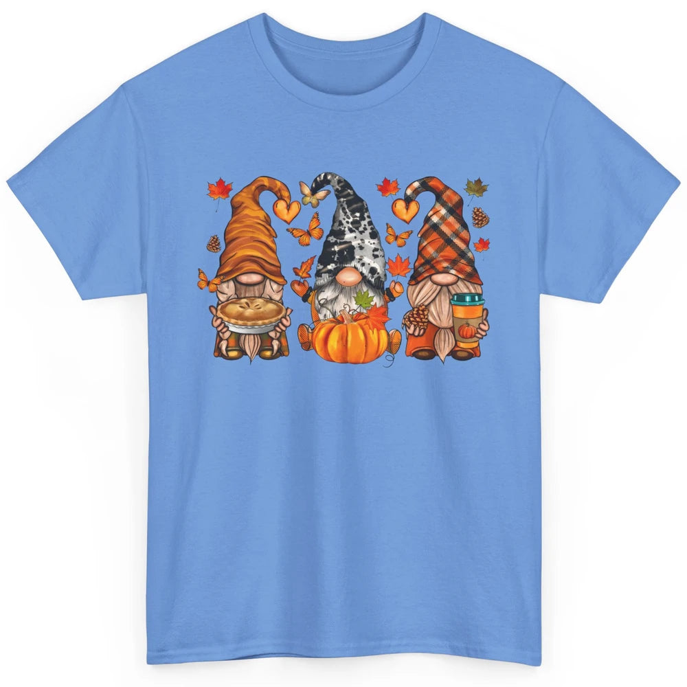 Retro Fall Gnomies Pumpkin Falling Leaves Thanksgiving Gnome Classic Unisex T-Shirt