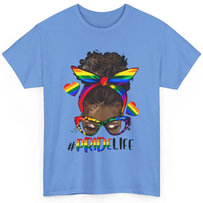 Black Melanin Messy Bun Rainbow Bandana Pride Life LGBTQ Classic Unisex T-Shirt