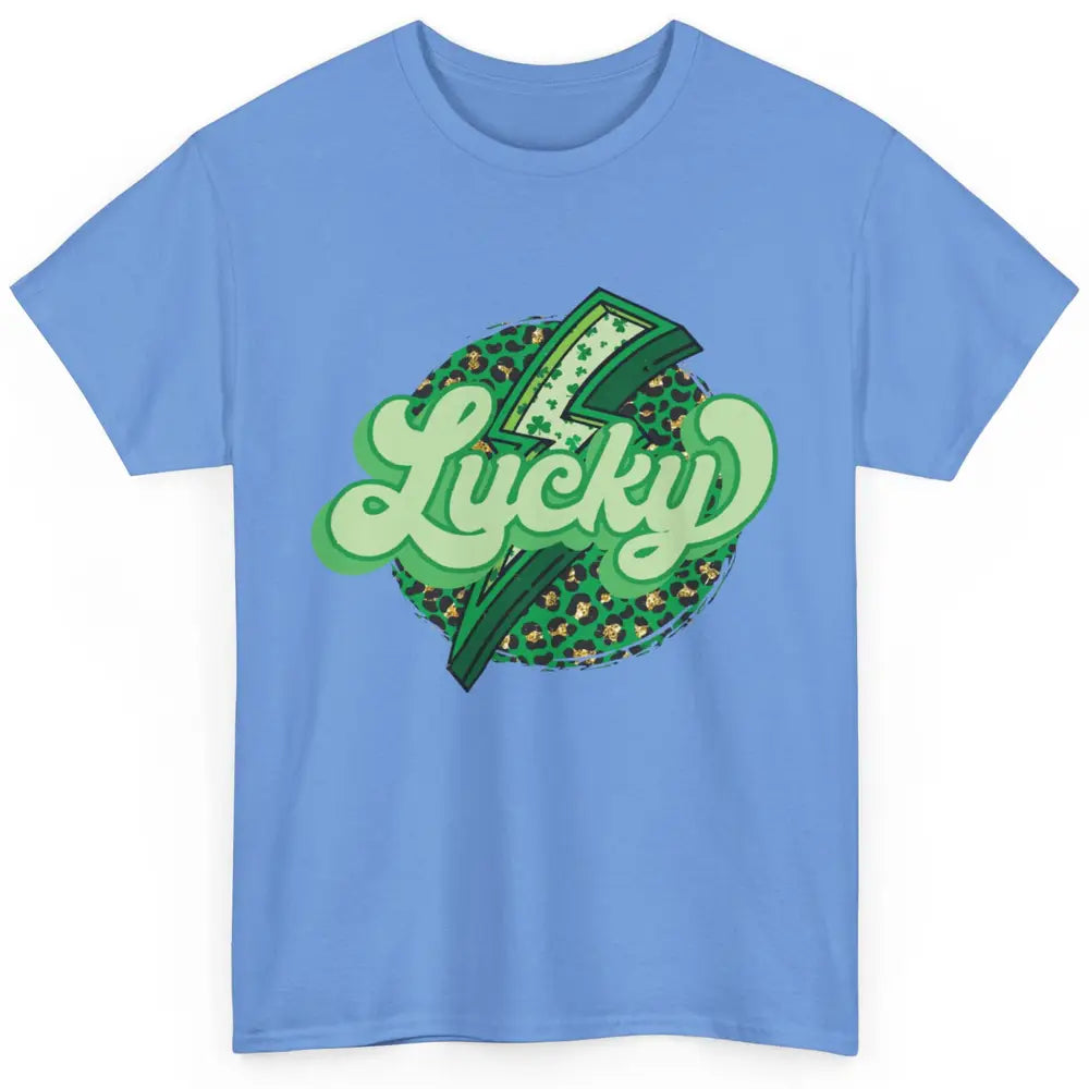 St Patrick Leopard Shamrocks Lucky Lightning Bolt Western Classic Unisex T-Shirt