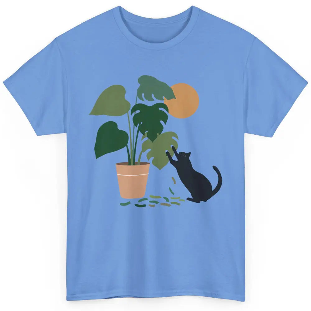 Black Cat And Plant The Making Of Monstera Garden Cat Lovers Classic Unisex T-Shirt