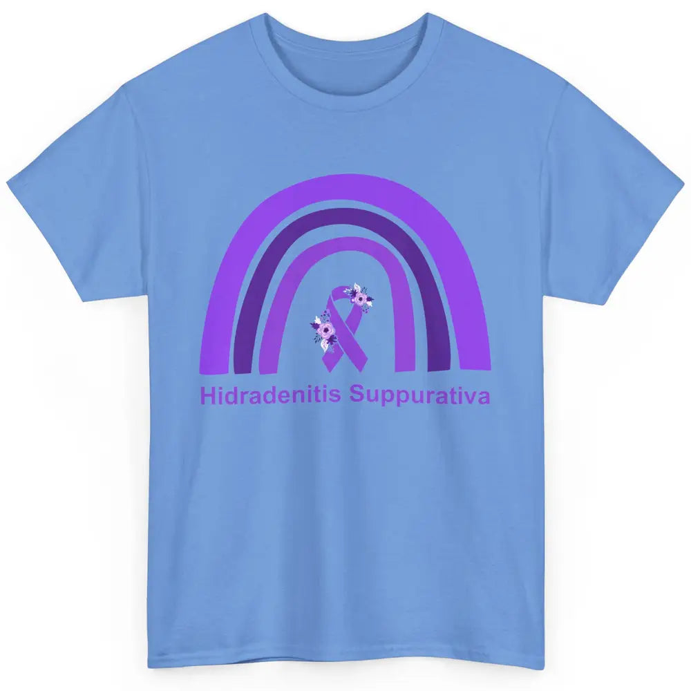 Small Fiber Neuropathy Awareness Floral Purple Rainbow Classic Unisex T-Shirt