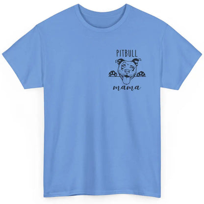 Cute Pitbull Mama Pocket Funny Hiding Dog Pet Mom Lover Classic Unisex T-Shirt