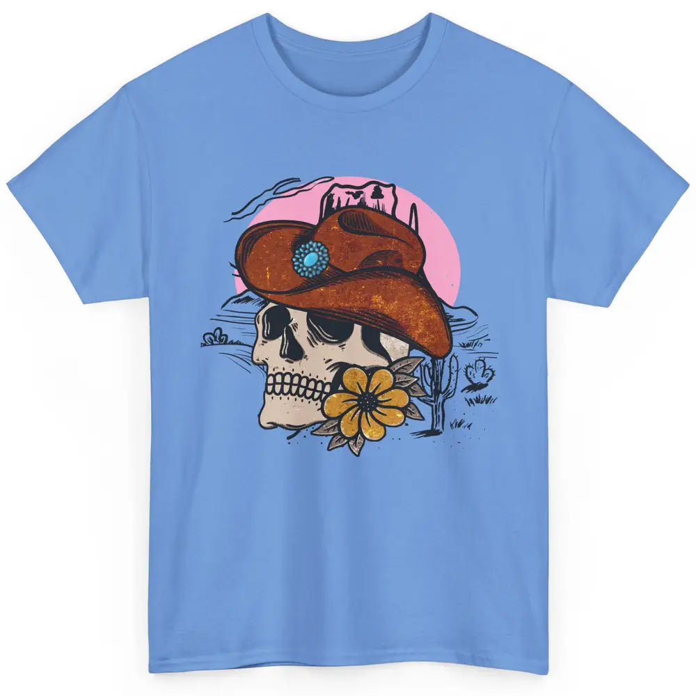 Skull Desert Cactus Cowboy Gemstone Hat Western Country Girl Classic Unisex T-Shirt