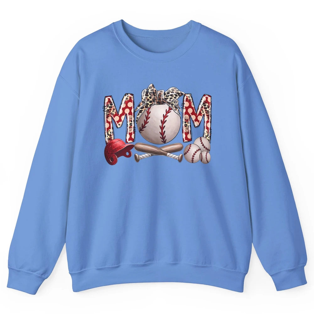 Baseball Mom Leopard Bandana Mom Love Baseball Mother's Day Unisex Crewneck Sweatshirt