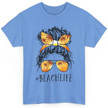 Beach Life Messy Bun Hair Retro Vintage Beach Palms Summer Classic Unisex T-Shirt