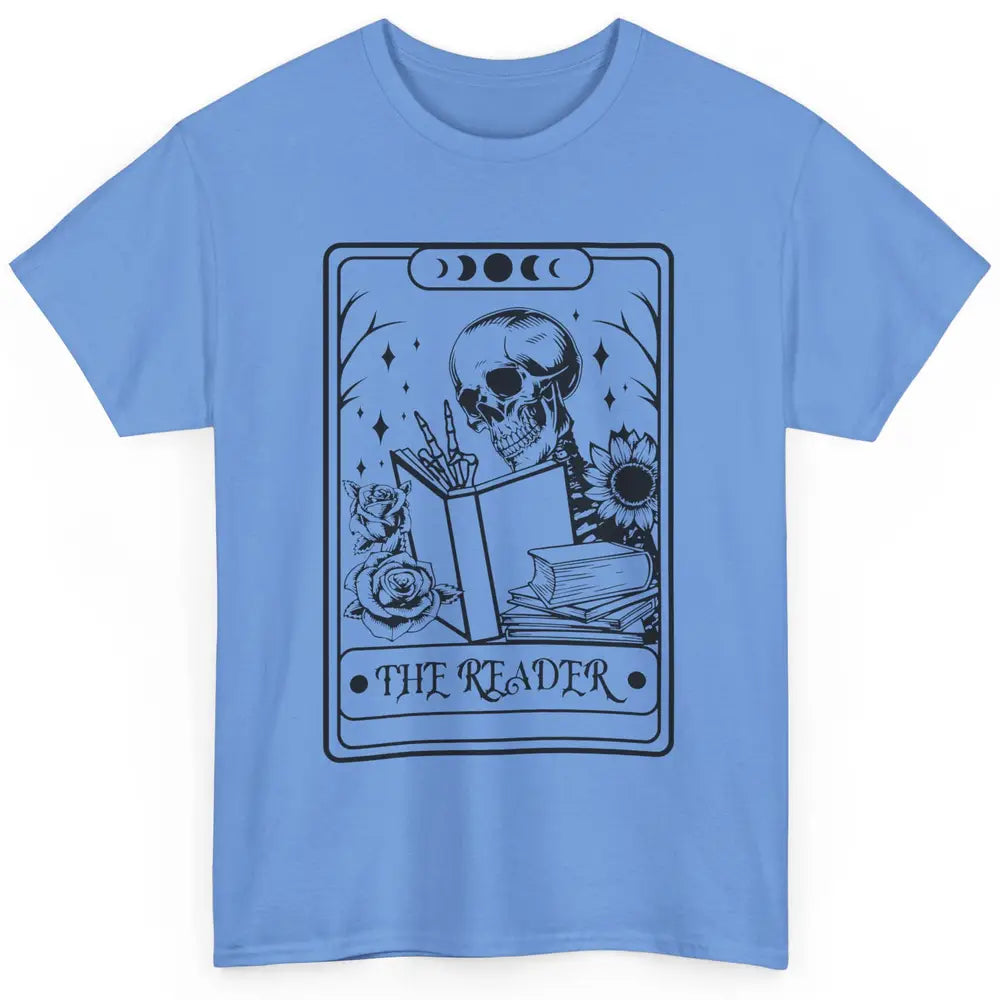 Retro Skeleton The Reader Tarot Card Halloween Romance Book Classic Unisex T-Shirt